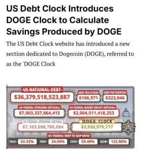   US Debt Clock   ,  Dogecoin (DOGE),   DOGE Clock