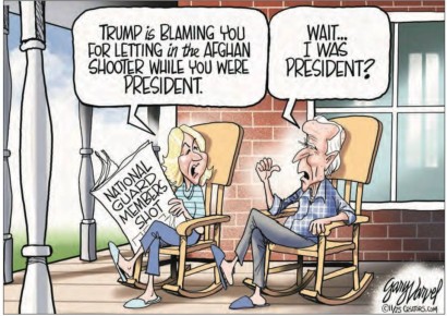 «Я был президентом?». Горячо любимое Дональдом Трампом издание New York Post продолжает публиковать сатирические диалоги, высмеивающие «Кривого Джо»: — Трамп винит тебя за то, что впустили афганского убийцу, когда ты был...