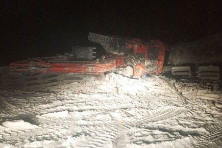 Экскаватор опрокинулся в Заиграевском районе Бурятии