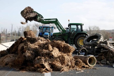 Французские фермеры снова вывели тракторы на автострады