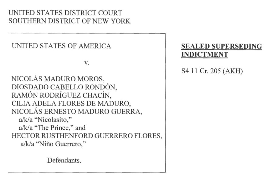 Минюст США выдвинул масштабные обвинения против Мадуро и его ближайшего окружения