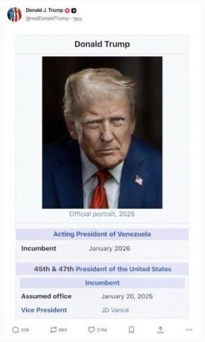 ����� � Truth Social ����������� ����, � ������� �� ����������� ��� �.�. ���������� ���������