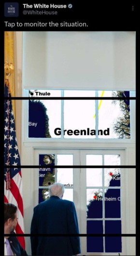 Белый дом опубликовал фото Трампа на фоне карты Гренландии