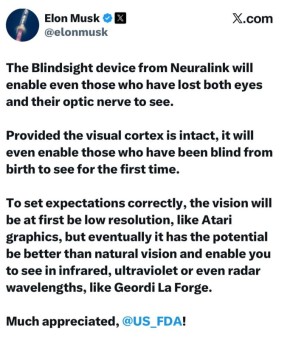 Neuralink ����� ��������� � ���������� ���������� Blindsight
