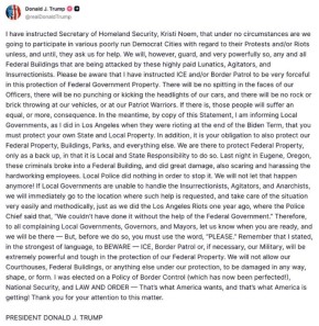 Федеральные силы прекратят помогать городам демпартии подавлять протесты