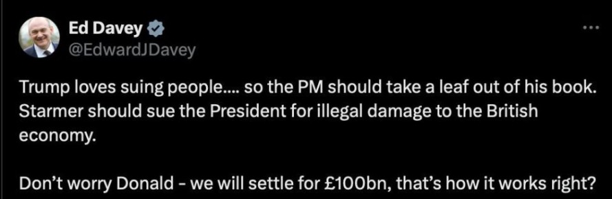 В Британии предложили подать иск против Трампа на 134 млрд долларов из-за пошлин