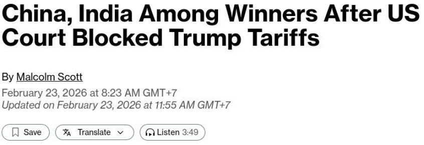 Китай и Индия оказались в выигрыше после того, как суд заблокировал тарифы Трампа