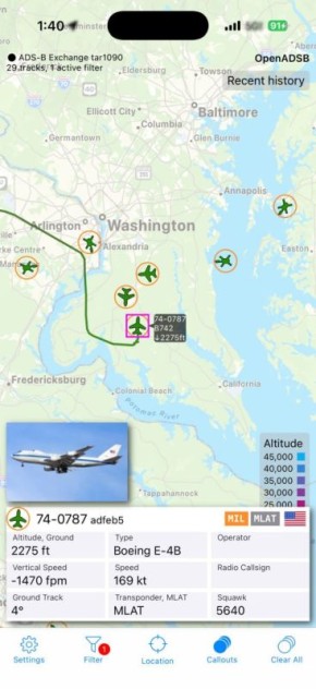 ������ "������� ���" ��� Boeing E-4B Nightwatch ������ �� ���� ������ ��� ����������� �� ��������� ����� �� ��������� ������ � ���������