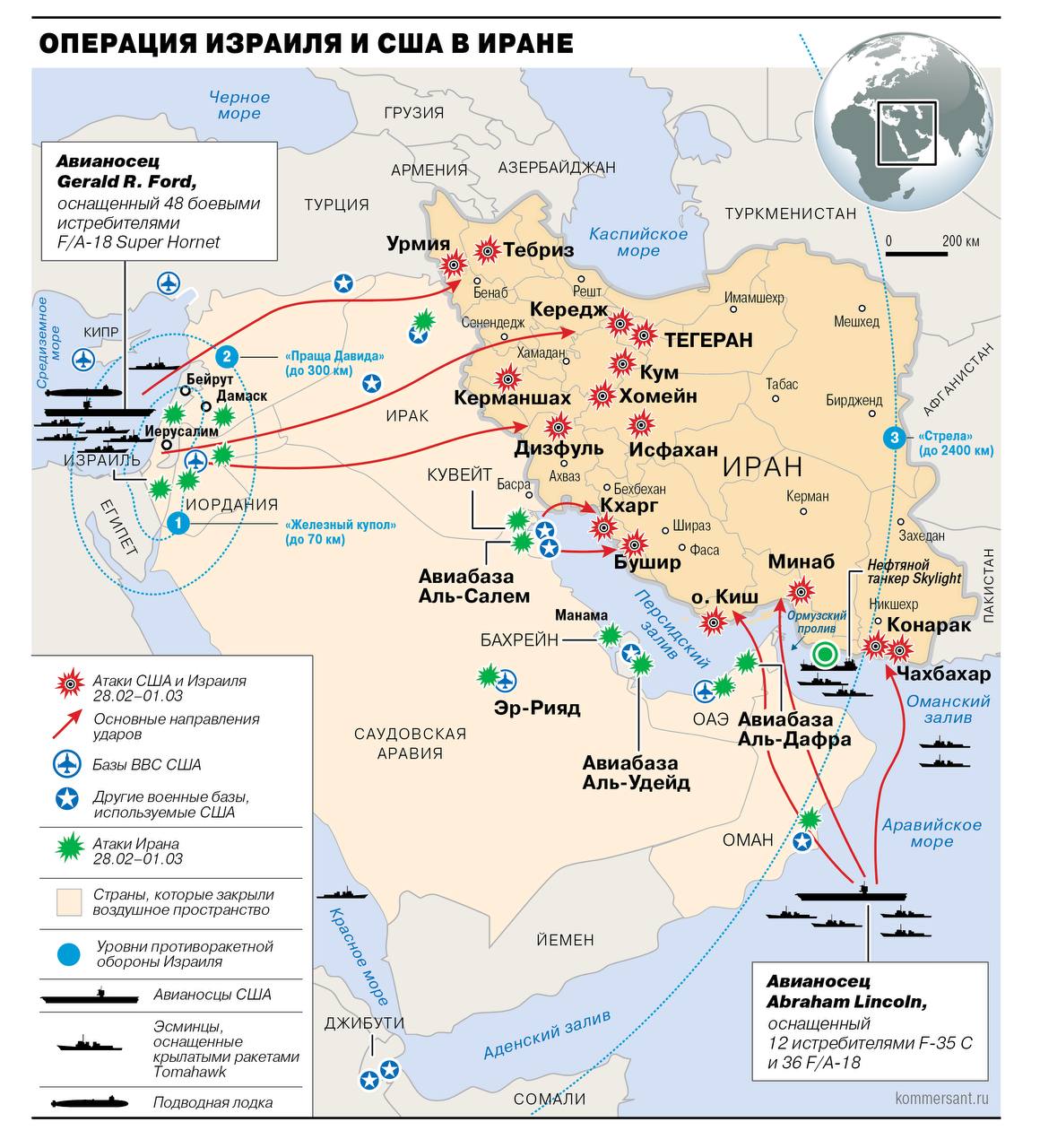 США и Израиль наносят удары по Ирану и ждут начала уличных беспорядков, которые, по их замыслу, должны привести к свержению режима