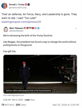 Президент США Дональд Трамп заявил, что уже «слишком поздно» вести переговоры с Ираном