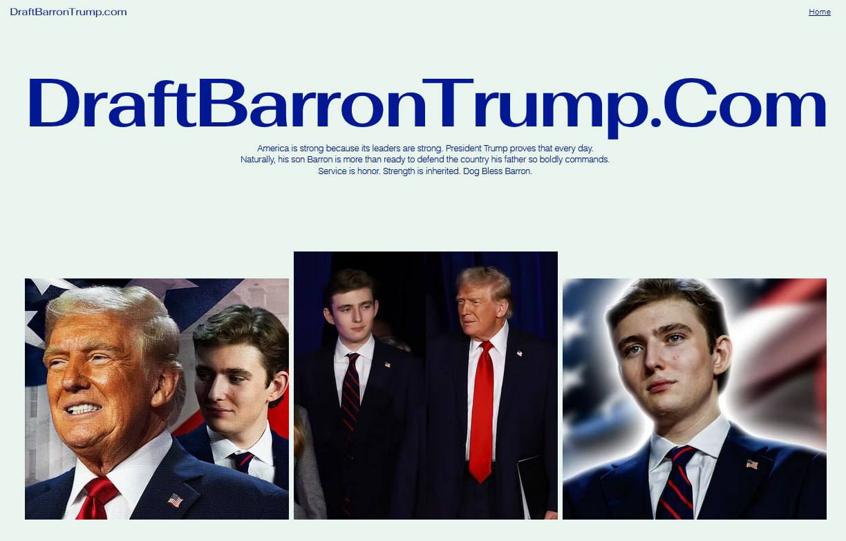 Евгений Лисицын: В США набирает обороты петиция с требованием отправить на войну сына Дональд а Трампа - Бэррон Трамп